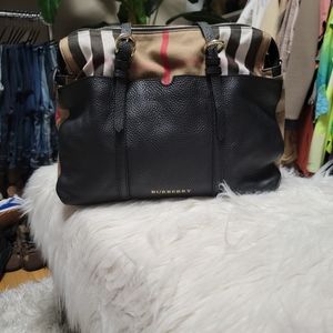 Burberry Mason Check baby bag leather canvas